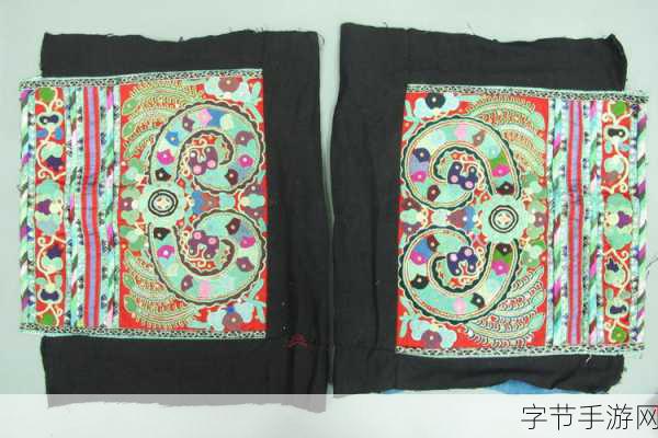 佛帐潮绣凸浮双龙耳-华丽佛帐潮绣:双龙耳设计展现传统工艺之美